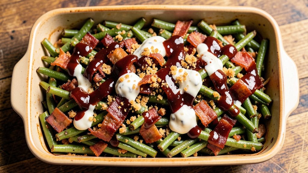 BBQ Green Bean Casserole Recipe: Crispy Top, Smoky Bacon Crunch