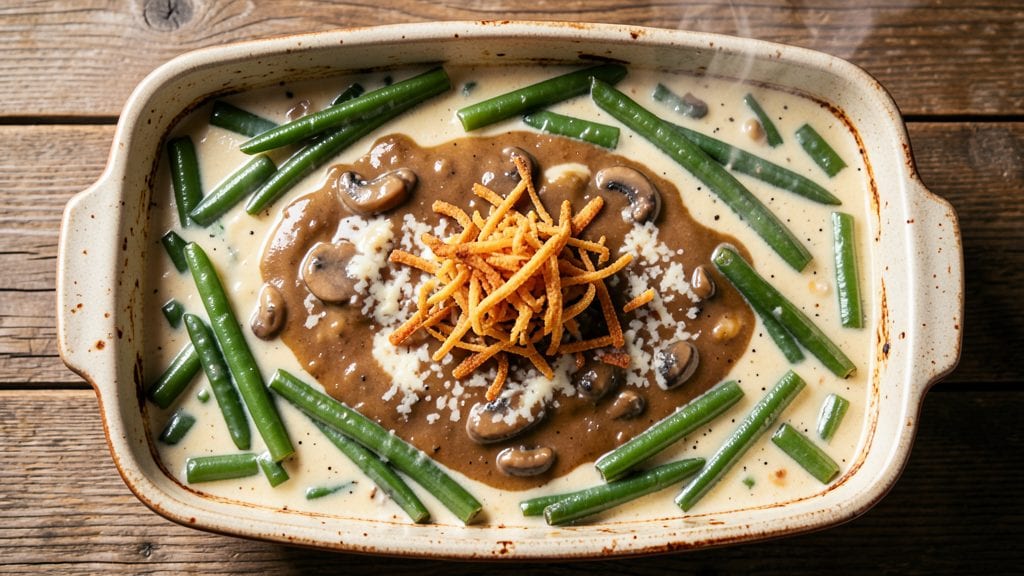 Campbell's Cream of Mushroom Soup Green Bean Casserole Recipe: Crispy Topped Comfort in One Dish