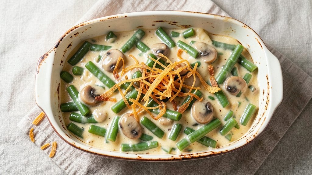 Campbell's Green Bean Casserole Recipe with Canned Green Beans: Crispy Top, Creamy Mushroom Layers