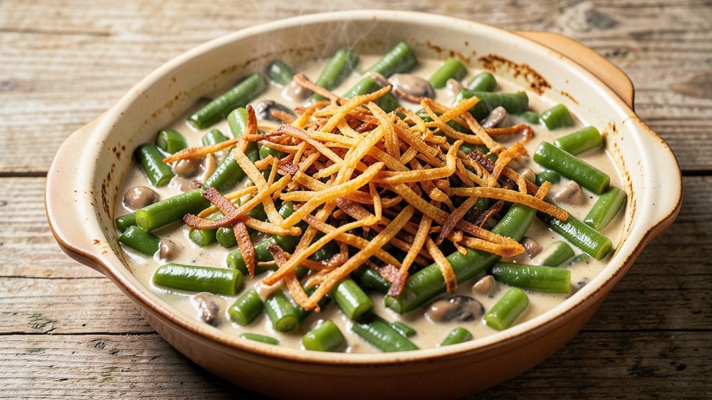 French's Green Bean Casserole Recipe With Canned Green Beans: Crispy Top, Creamy Mushroom Magic in One Bowl