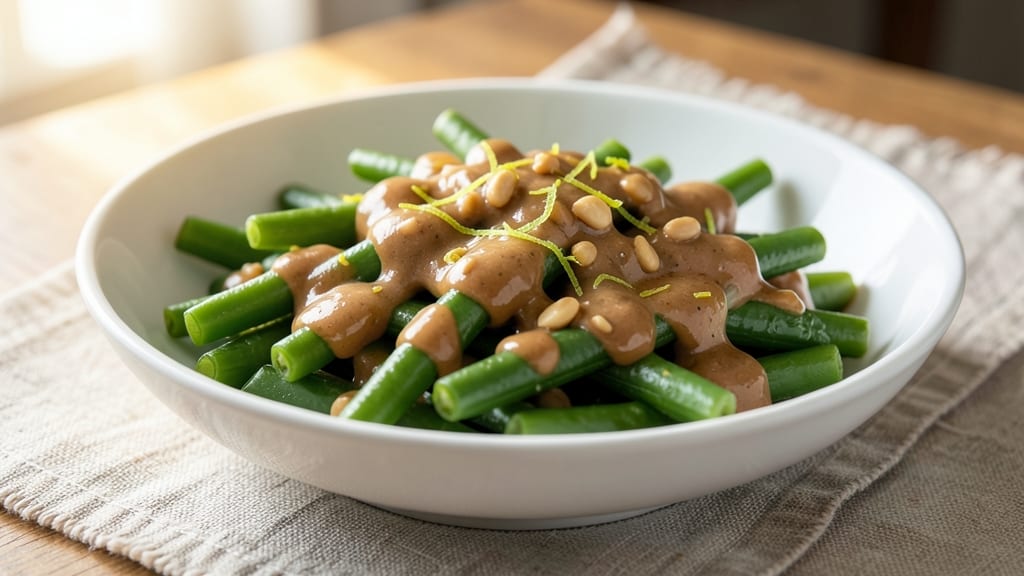 Gordon Ramsay's Green Beans with Peanut Sauce Recipe: Crisp-Tender Beans in Rich Nutty Glaze