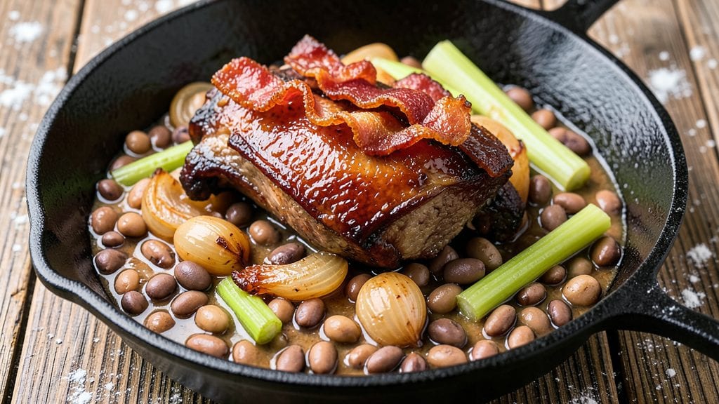 Paula Deen's Ham Hock and Beans Recipe: Deep-Savored Slow Simmer With Crispy Bacon Bits